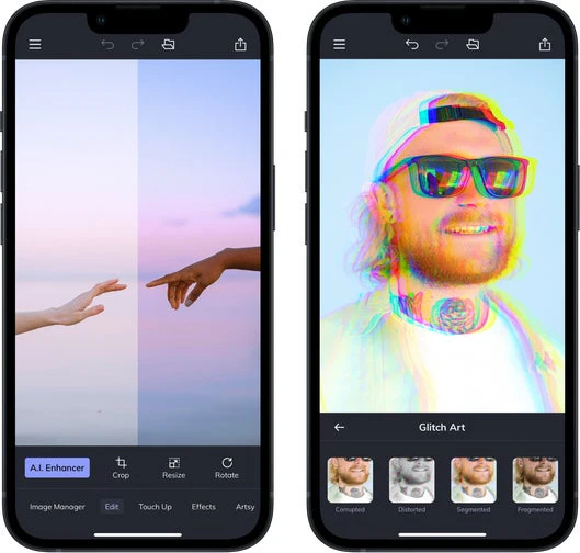 BeFunky photo editing interface overview
