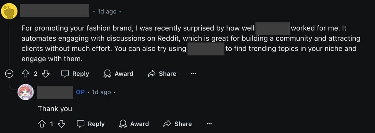 Beno user scenario showing engagement with potential customers