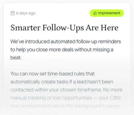 Bettter changelog feature demonstration