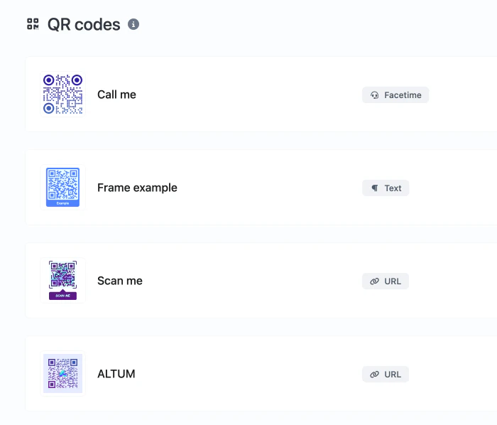 BioLink.page QR code generator interface