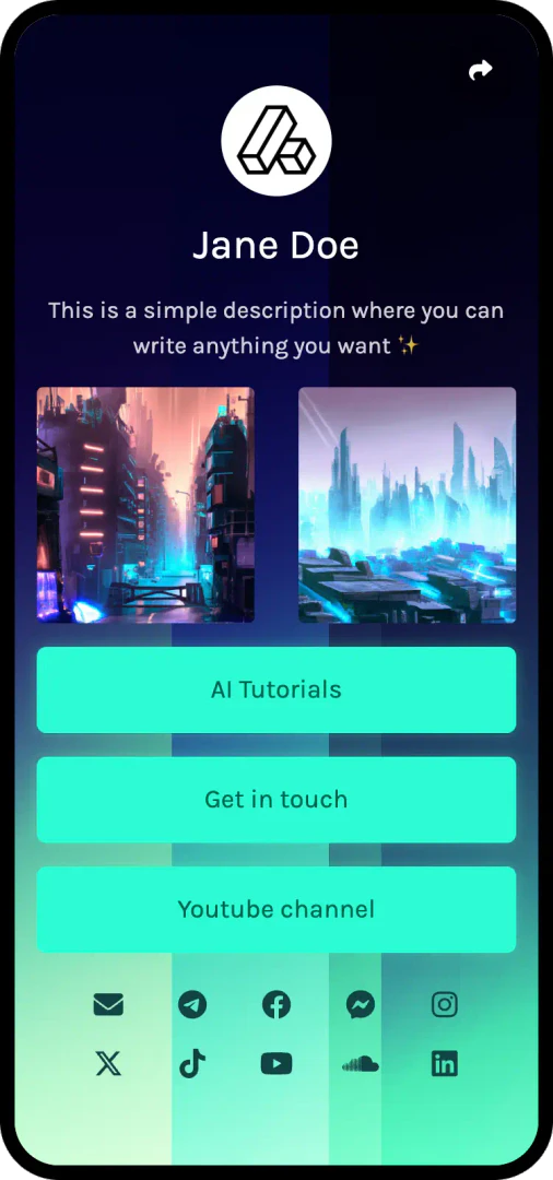 BioLink.page showcasing multiple link page examples