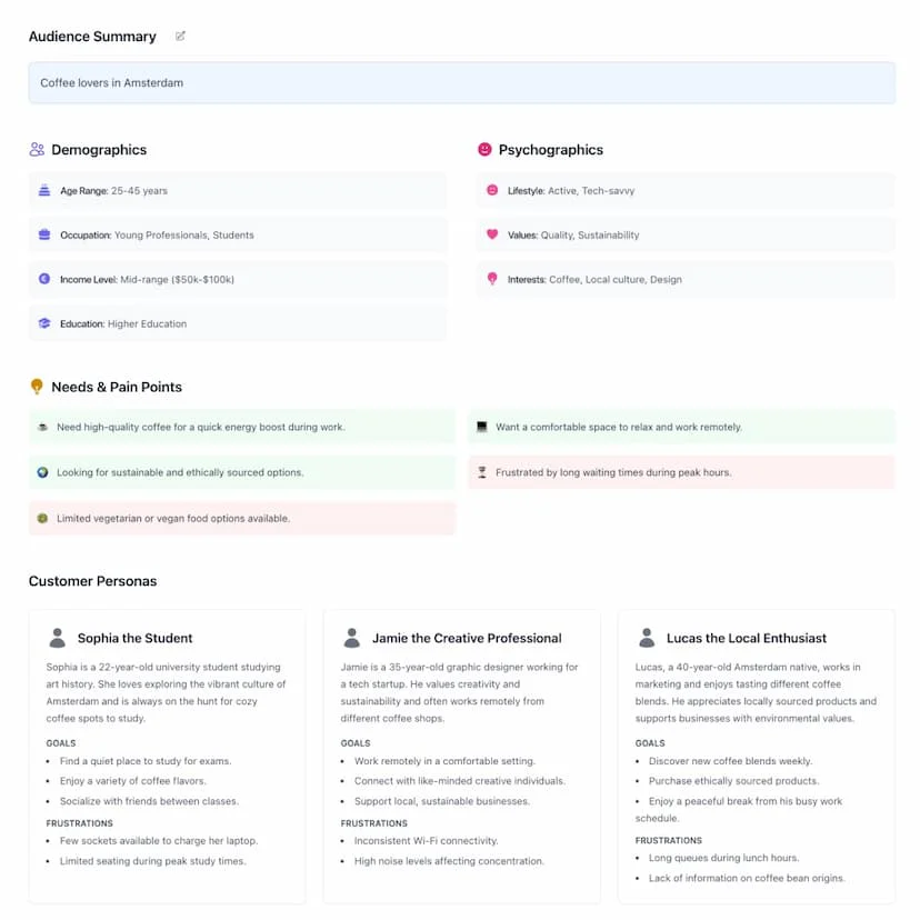 Bizplannerai target audience analysis