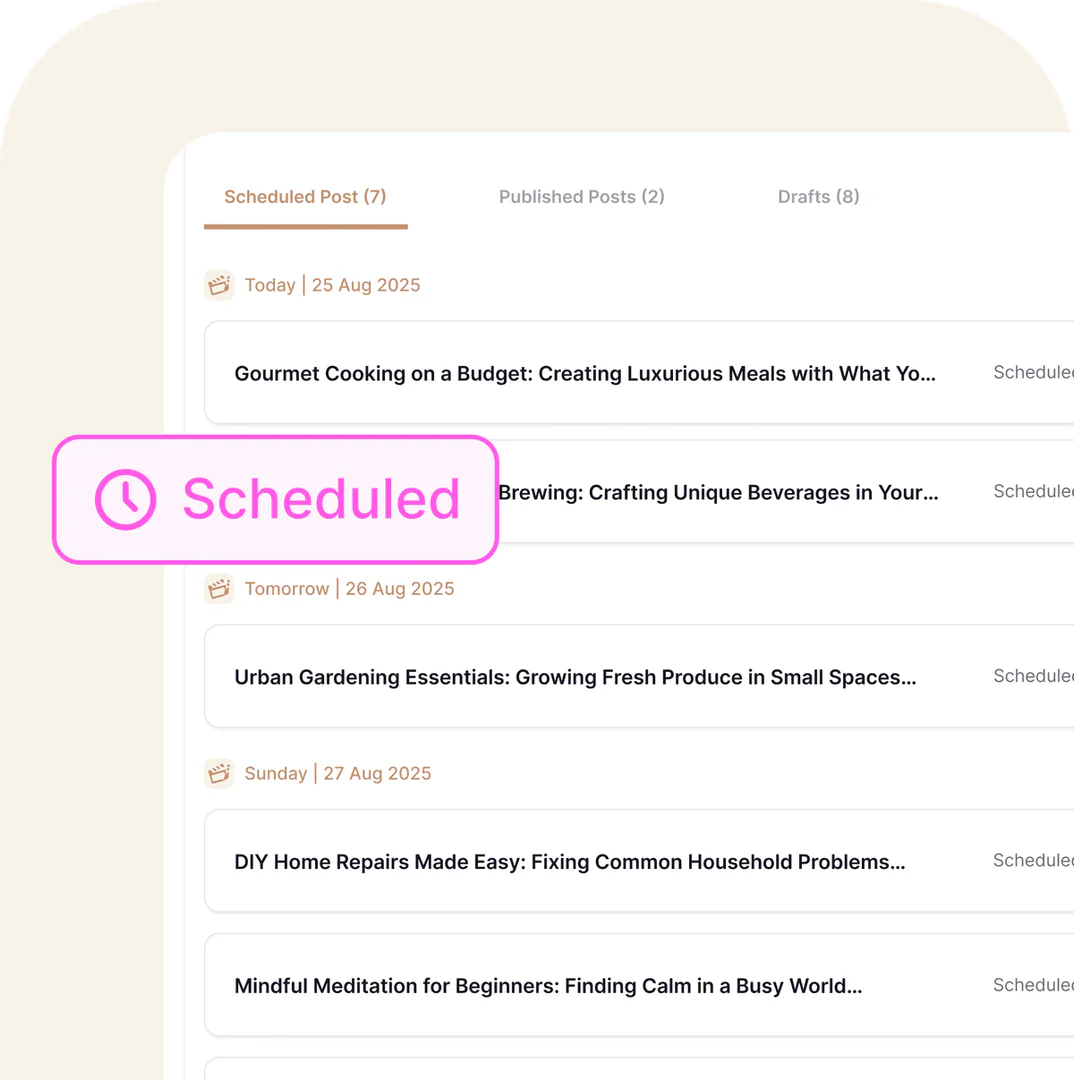 BlogBuster content scheduling feature