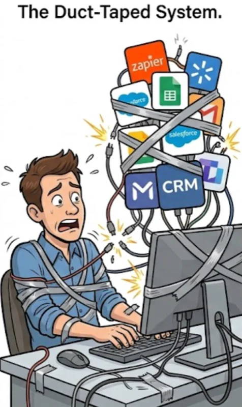 Duct-taped tools problem solved by Bookedin.ai