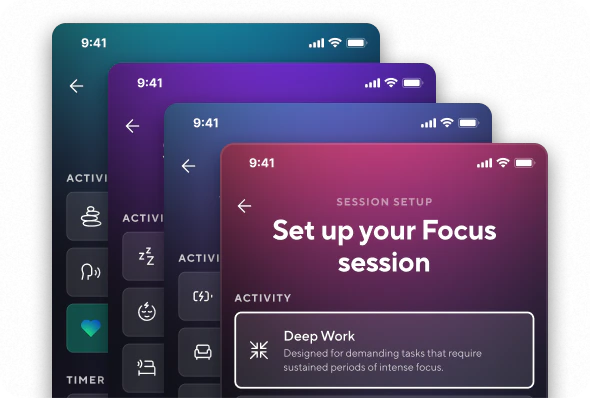 Brain.fm session setup interface