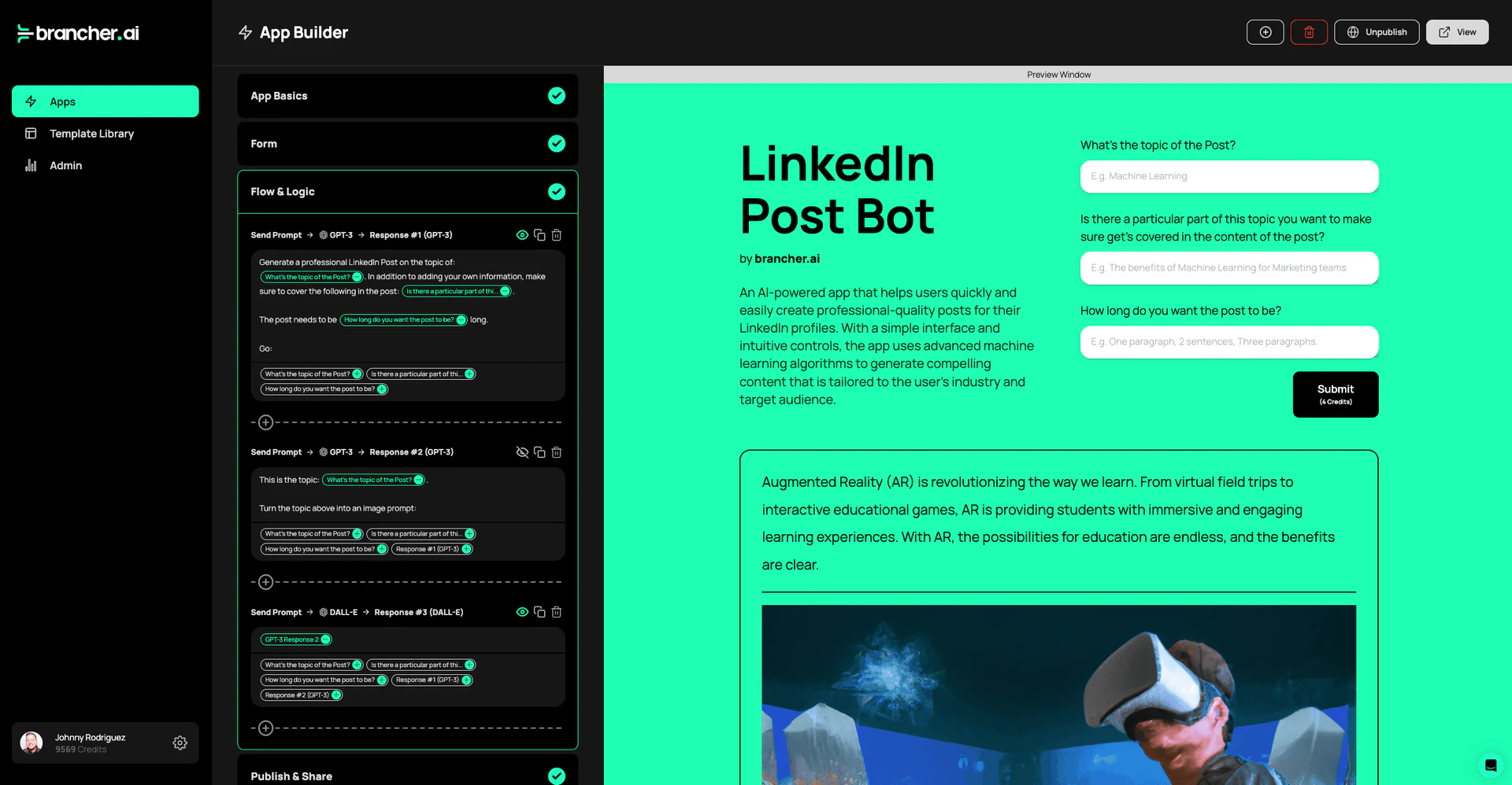 Brancher Ai product interface overview