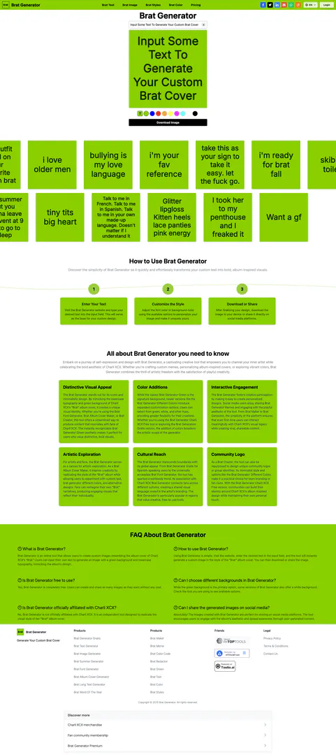 Bratgenerator screenshot