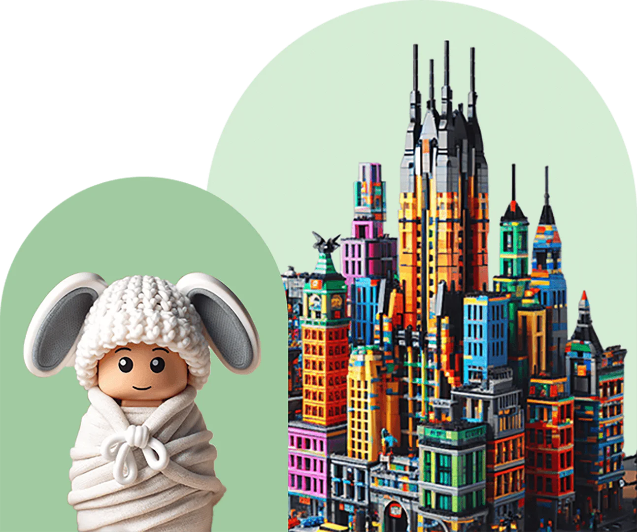 Brickcenter product overview with custom brick creations