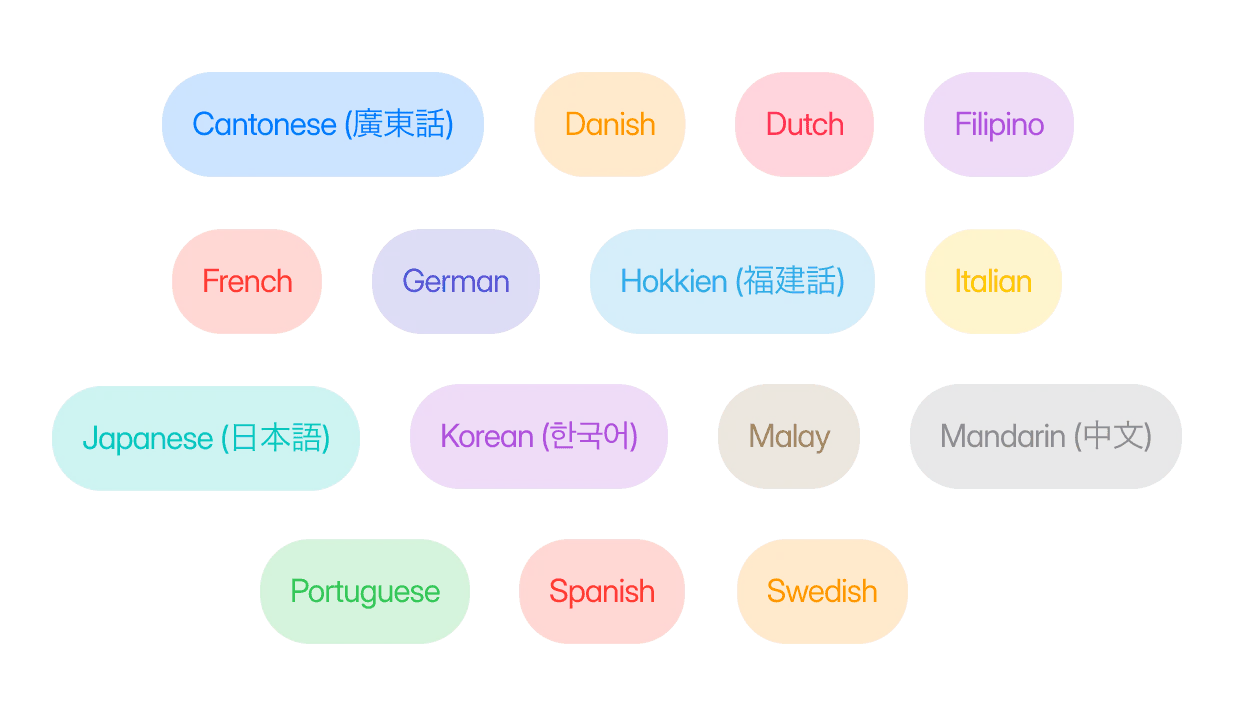 Choosing language in Brillapp