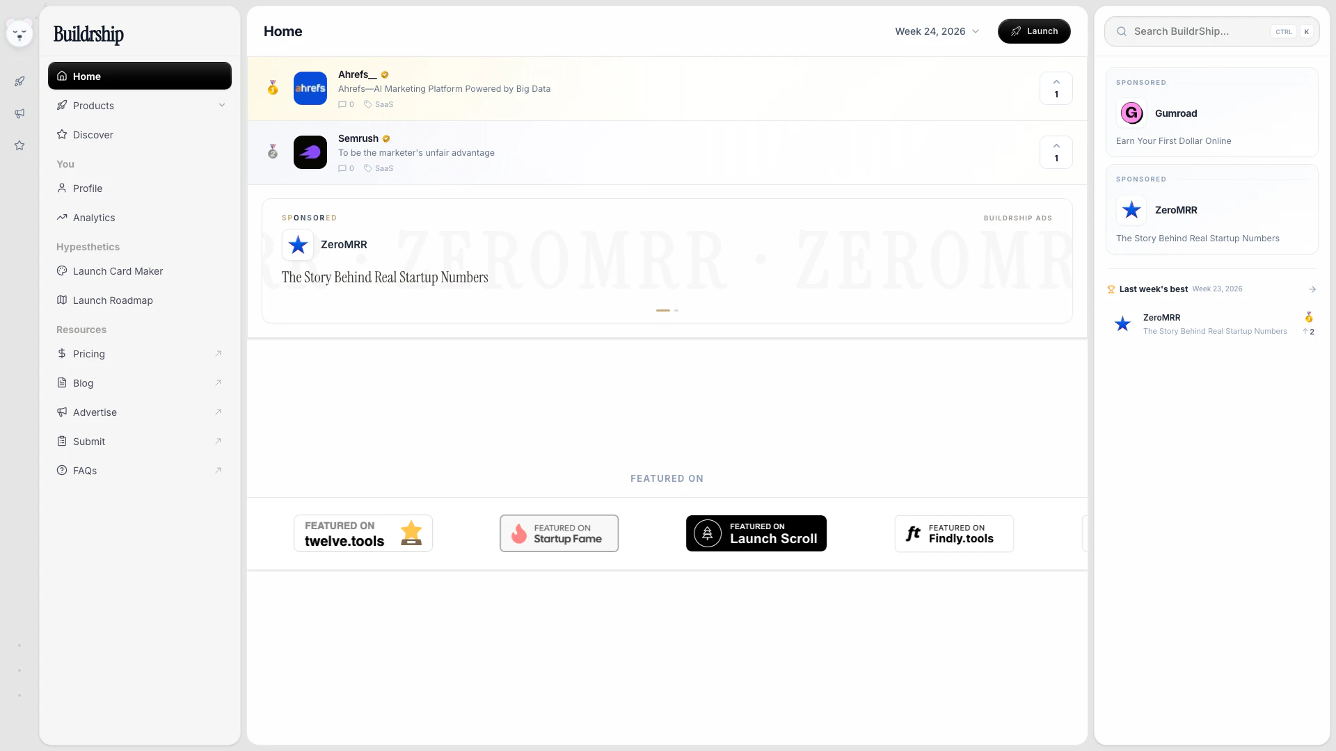 Buildrship website screenshot showing Buildrship là nền tảng ra mắt được tuyển... interface and features