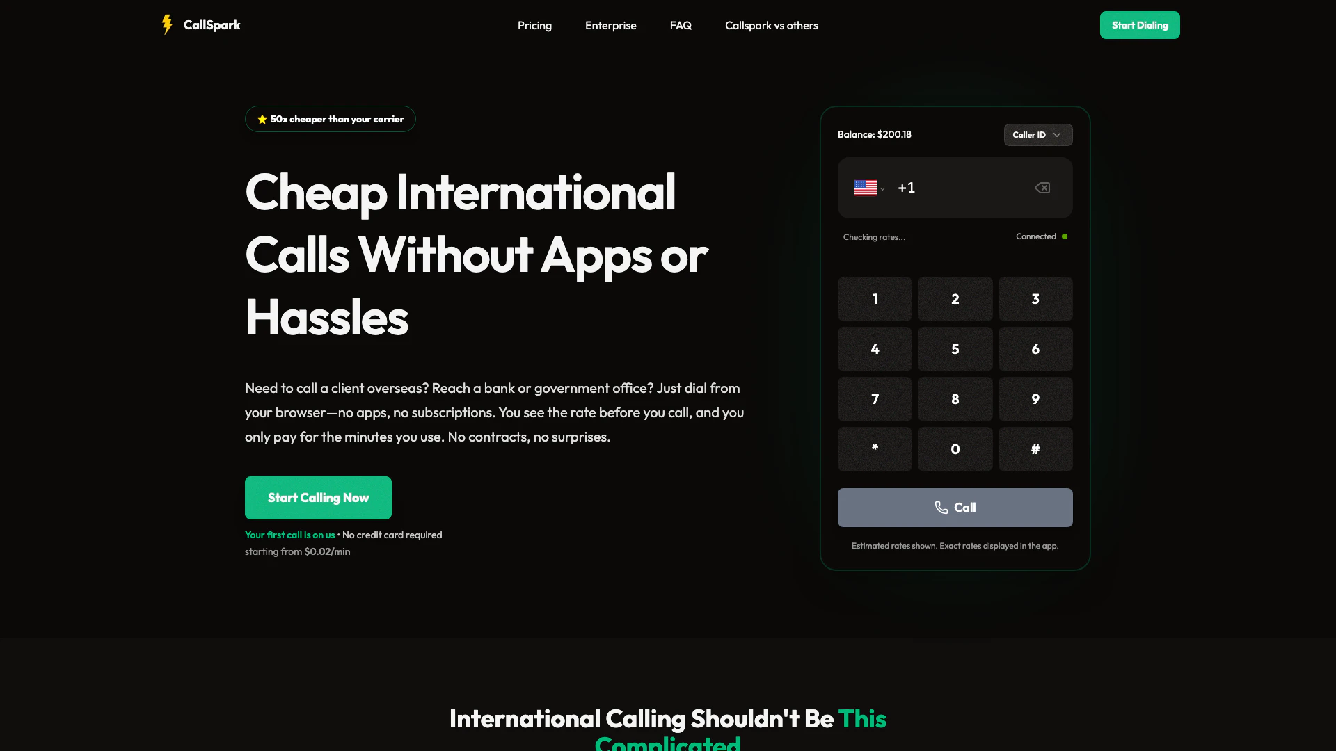 Callspark screenshot