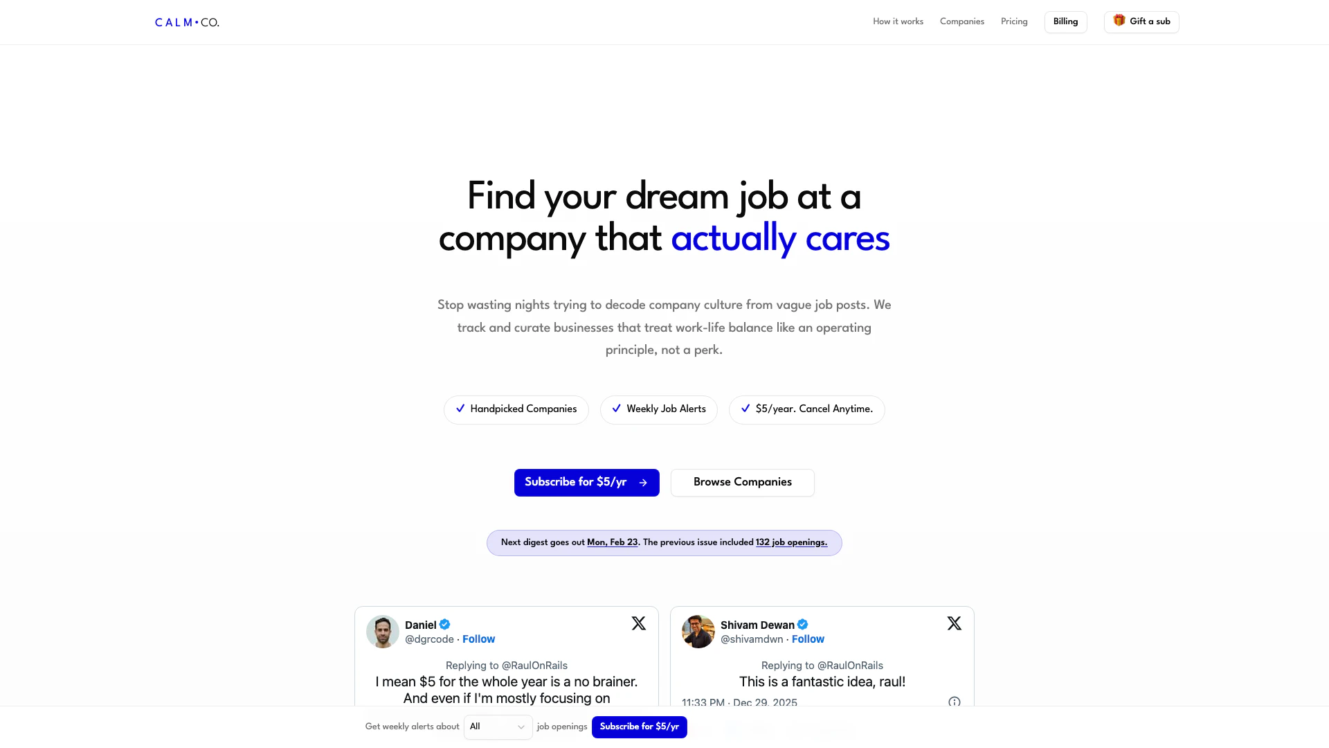 Calmcompanies screenshot