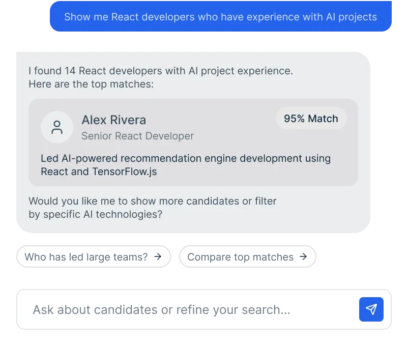 Candidately chat with your database feature