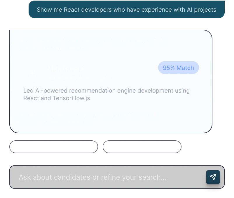 Candidatesearchai chat with database feature