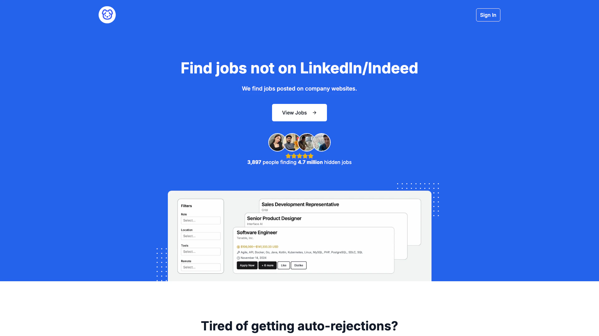 Careerhound screenshot