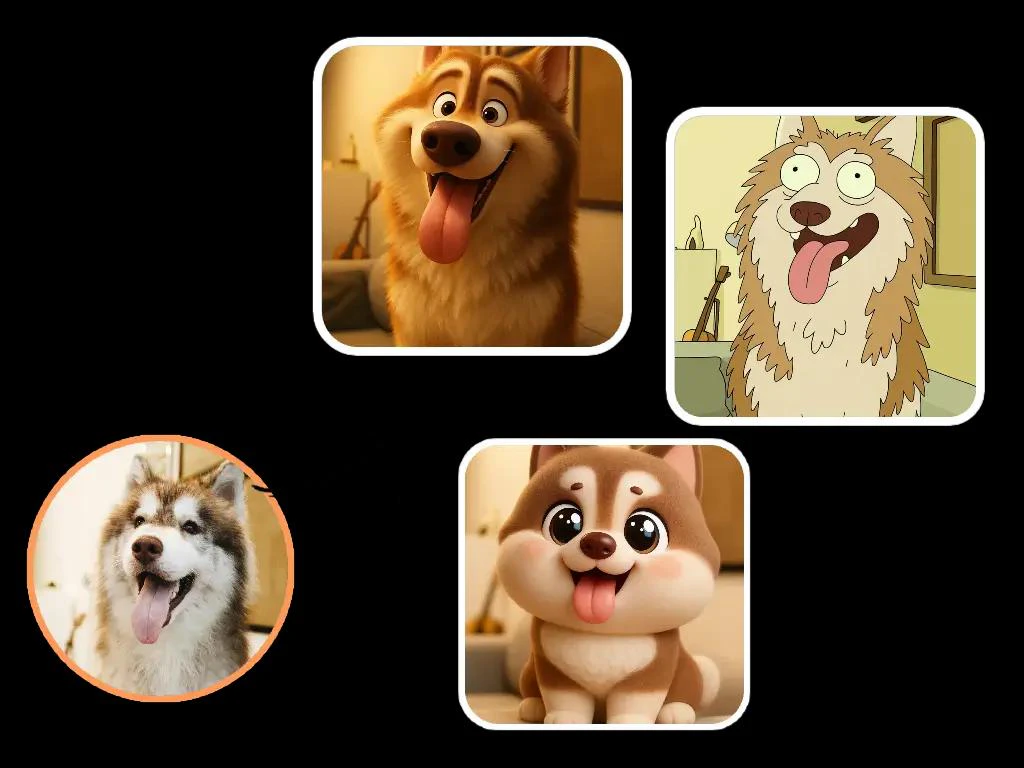 Cartoonize AI pet cartoon example
