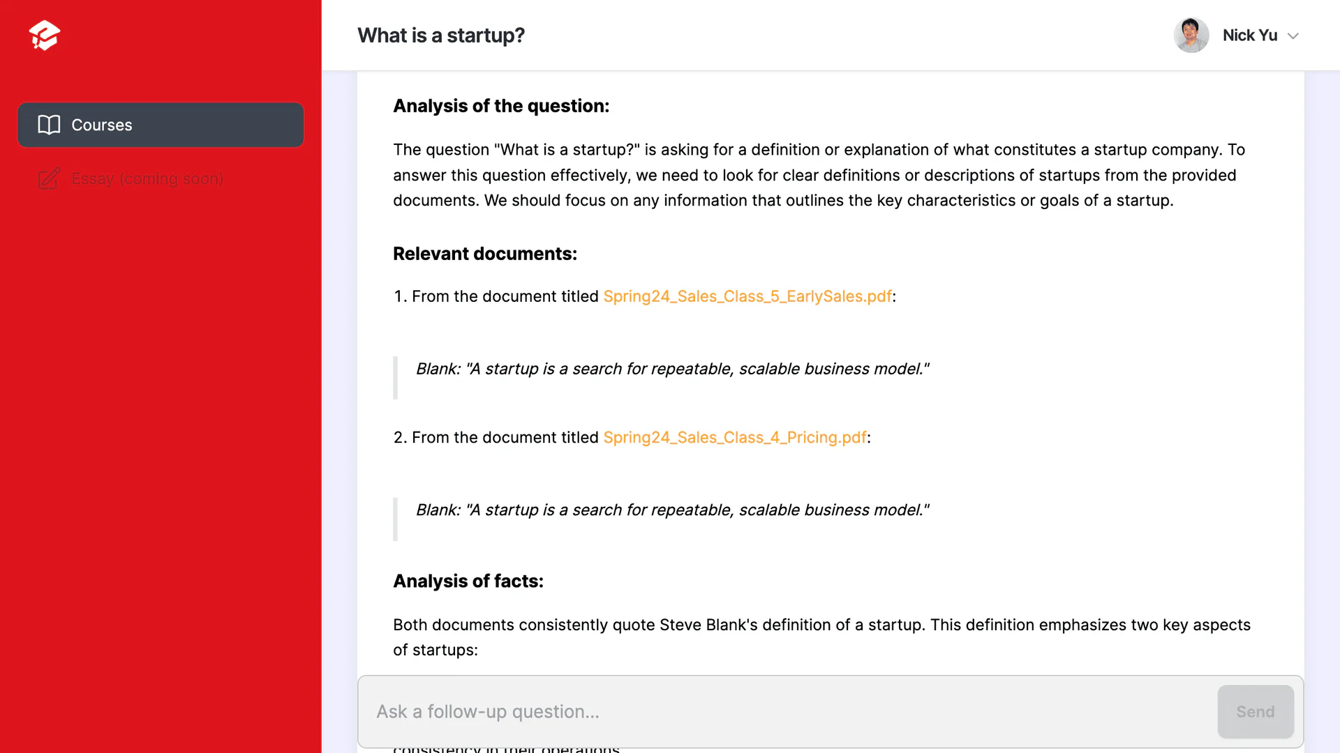 Casey Scholar product interface overview