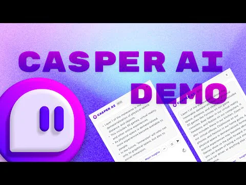 Casper Ai - Extensión de Chrome website screenshot showing Casper AI - Tienda Web de Chrome interface and features