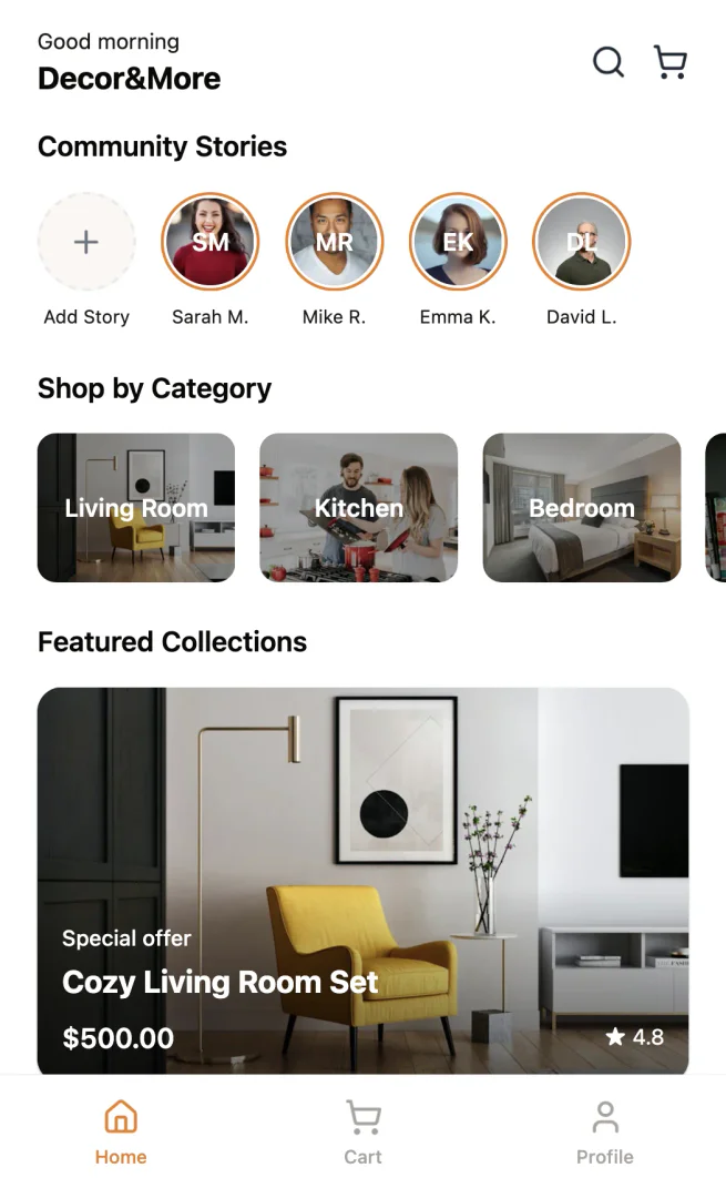 Decor&More app created using CatDoes
