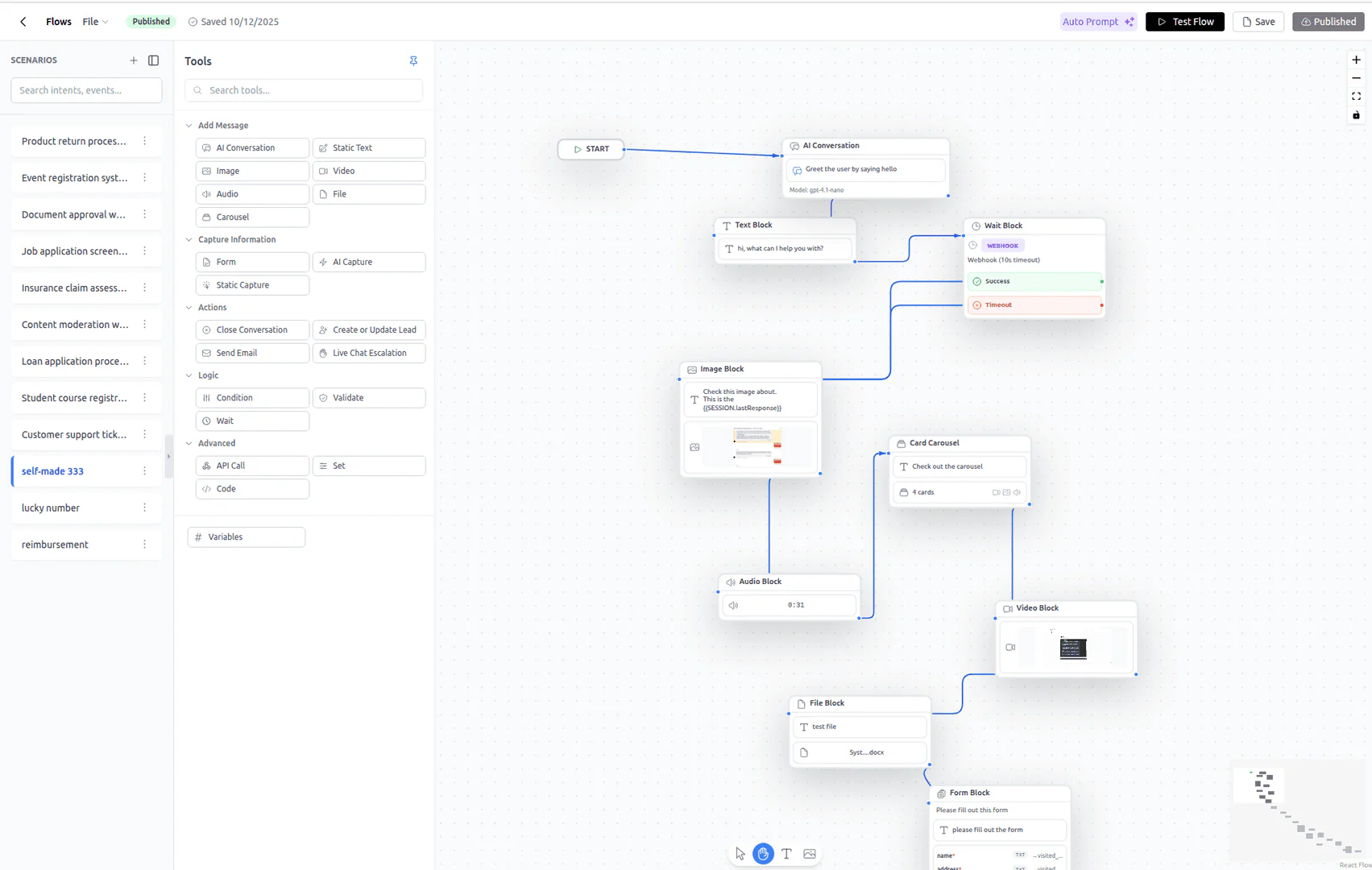 Chat Data workflow builder with natural language automation