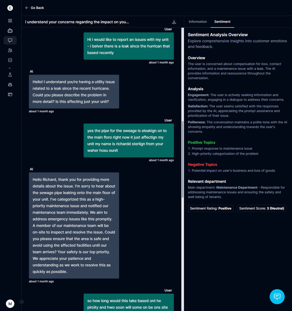 Chat-flow analytics and reporting dashboard