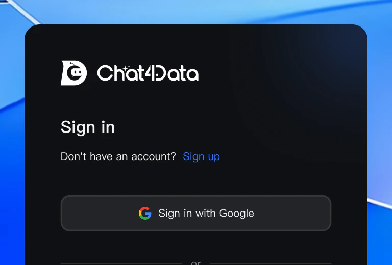 Chat4Data setup step screenshot