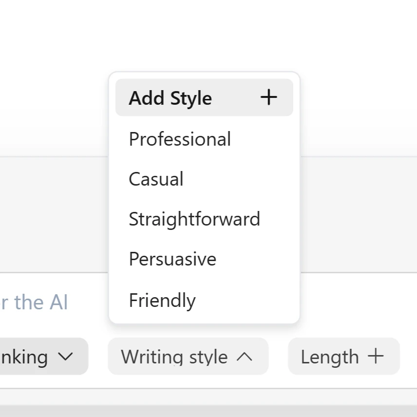 Chatgpt Writer writing style customization