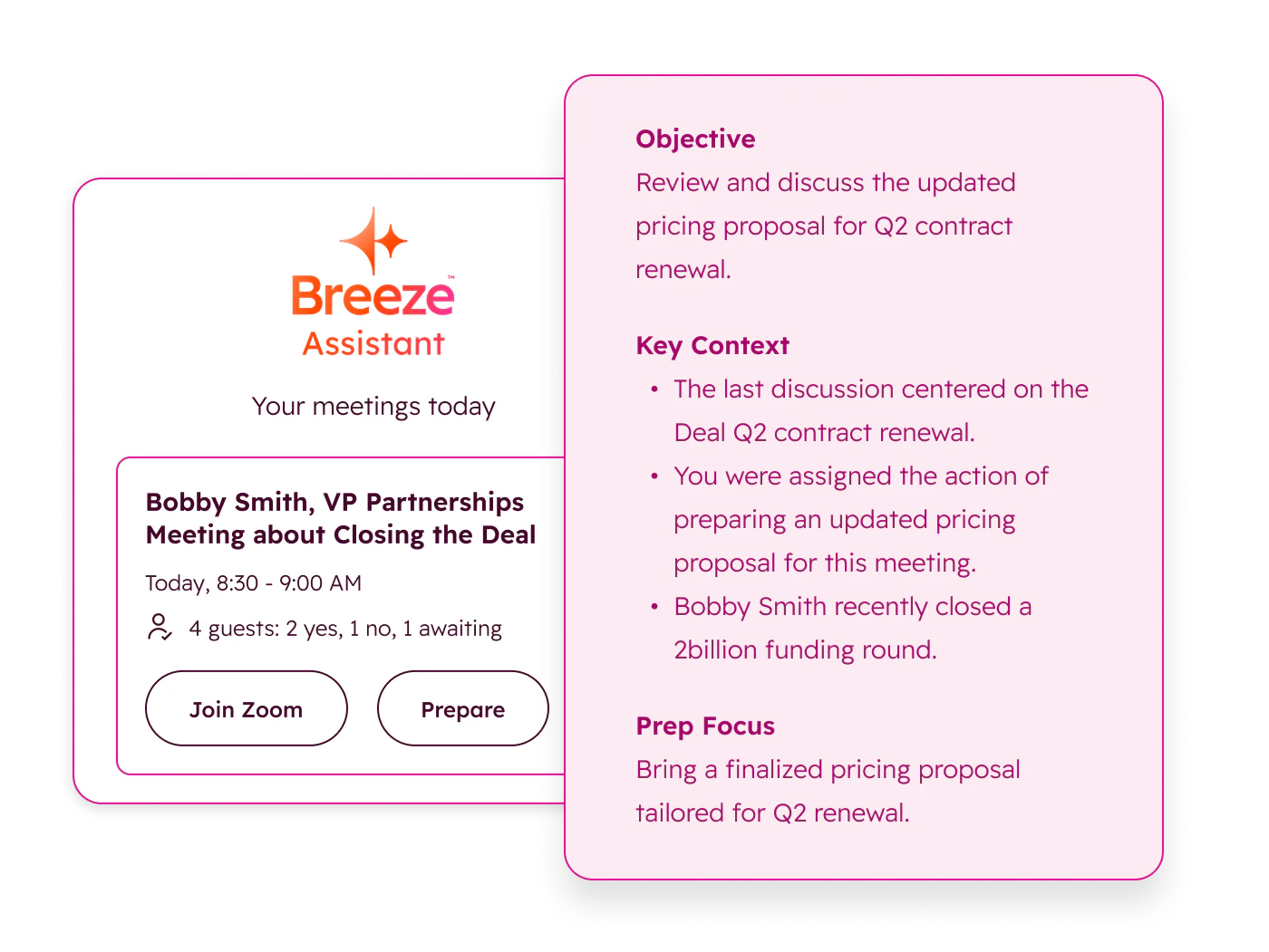 Chatspotai product interface showing Meeting Insights