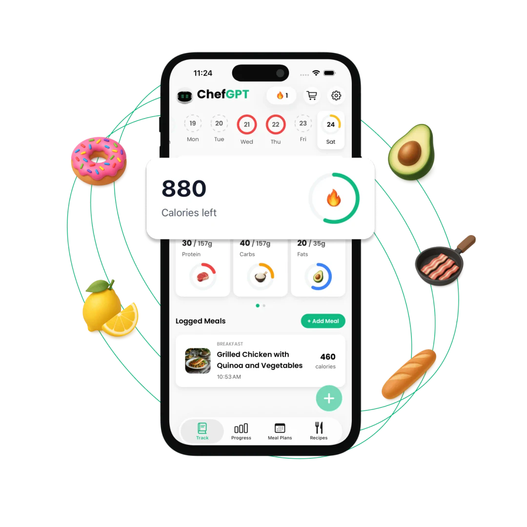 ChefGPT app interface showcasing recipe generation