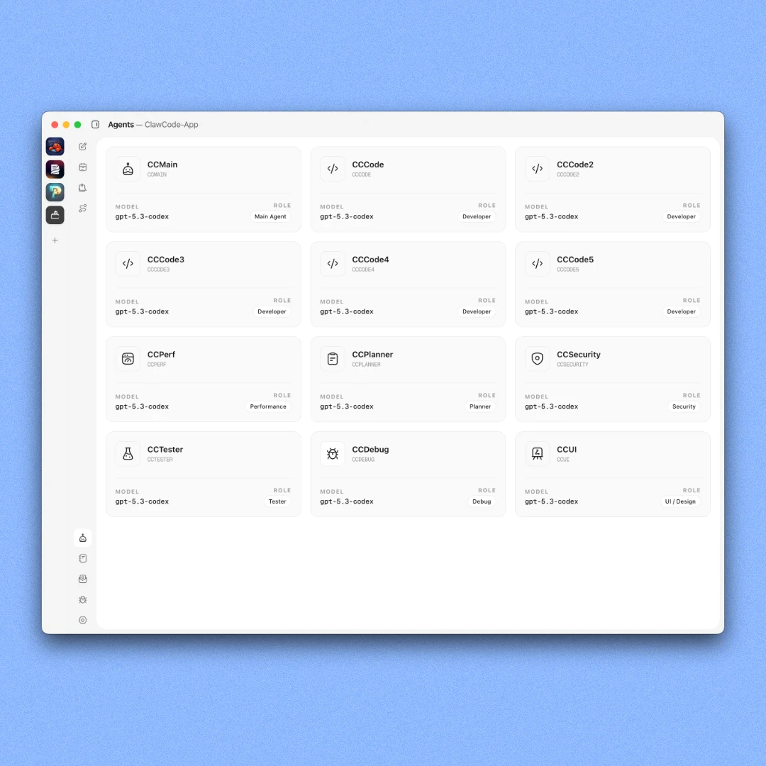 ClawCode 12 agents per workspace preview