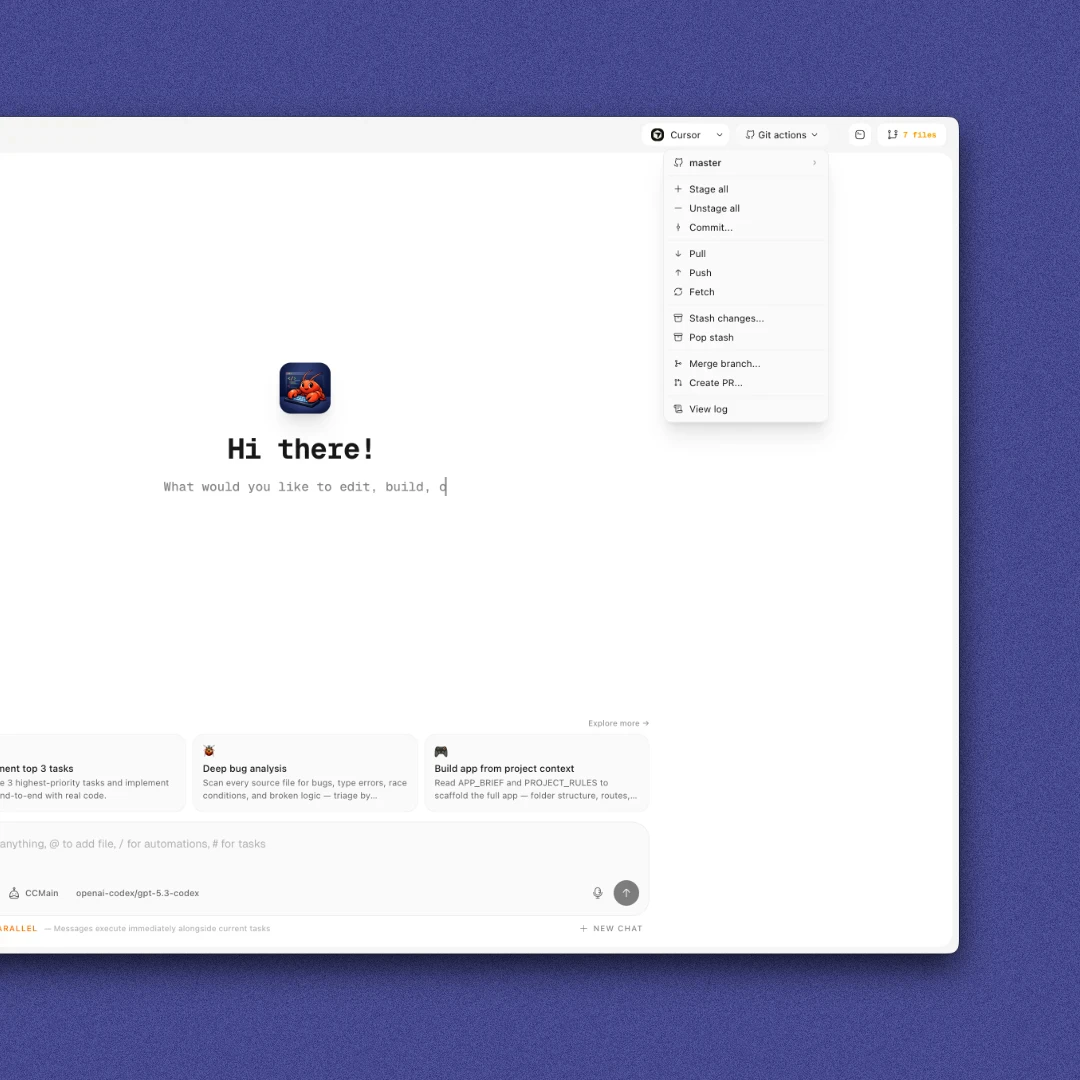 ClawCode git actions feature demonstration