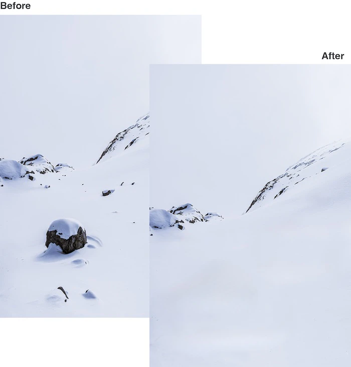 Cleanup Pictures before and after editing example