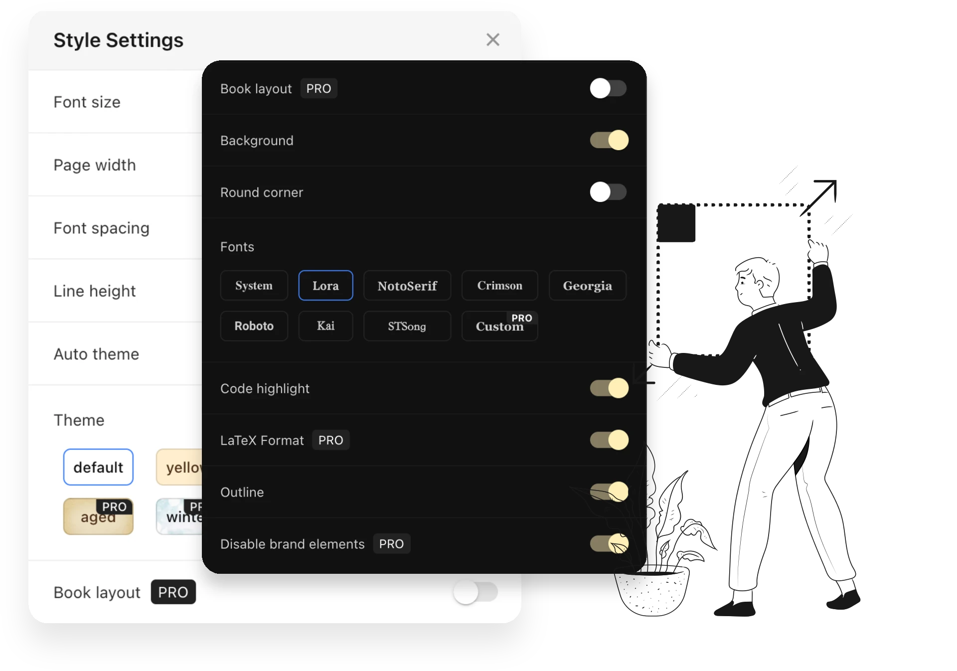 Clearly Reader customization options