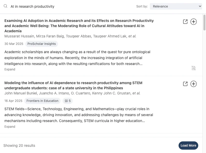 CleviaAI reference search interface