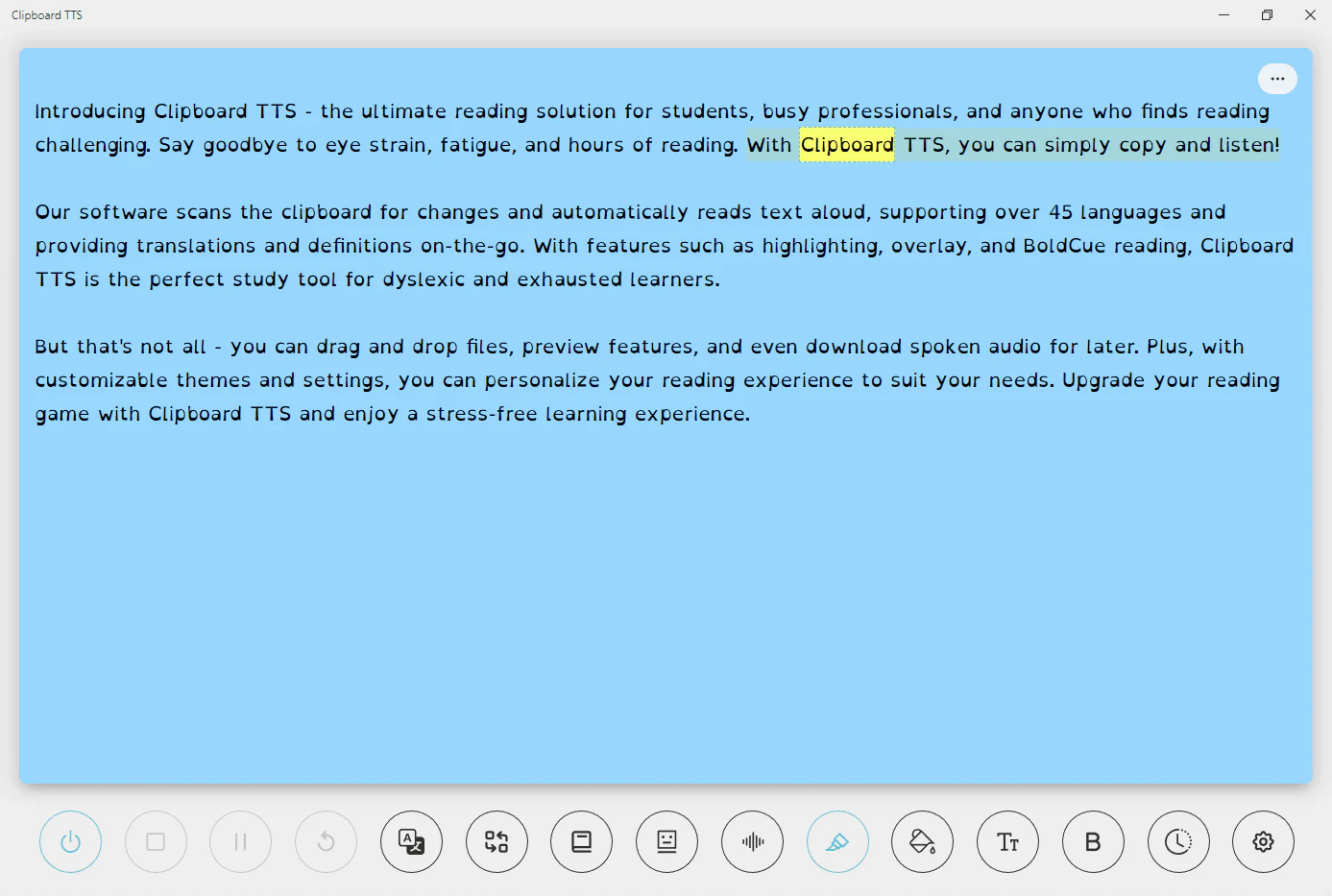Clipboardtts highlighting feature demonstration