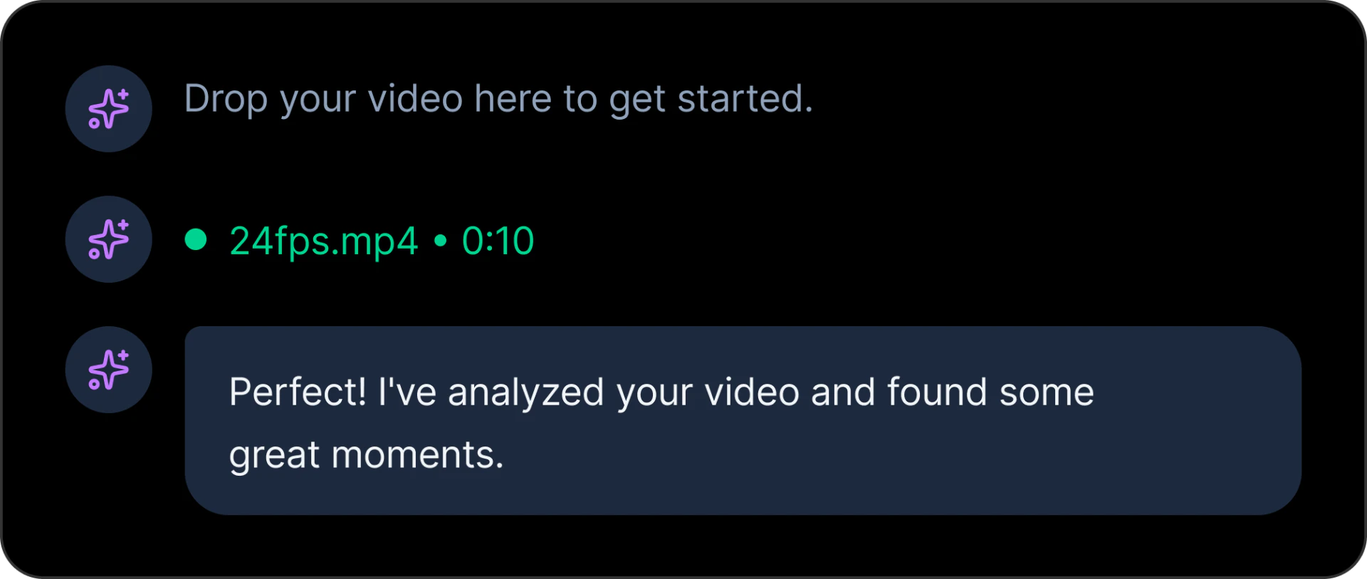 Clipnowai AI chat interface showing video analysis and editing suggestions