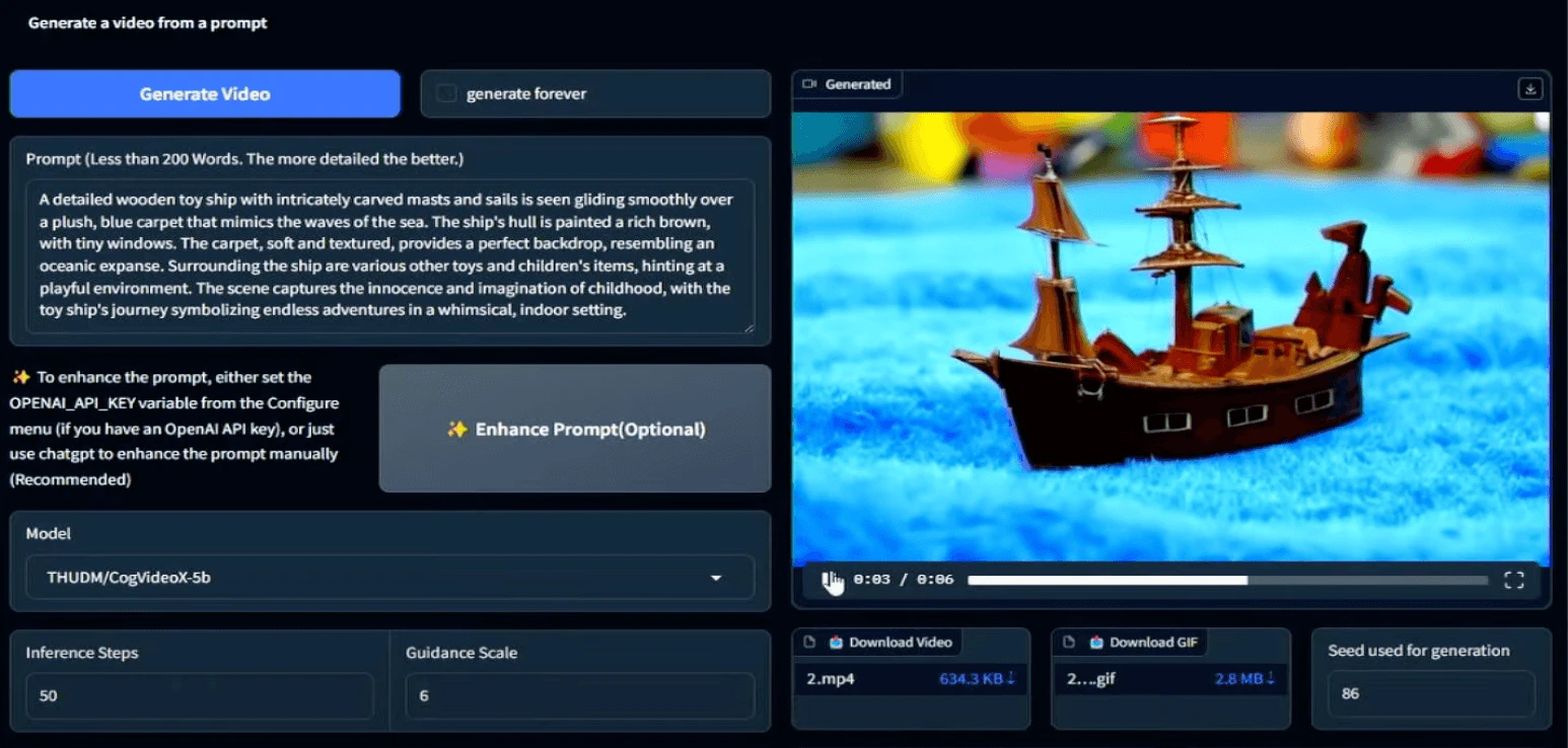 CogVideo user scenario showcasing video creation