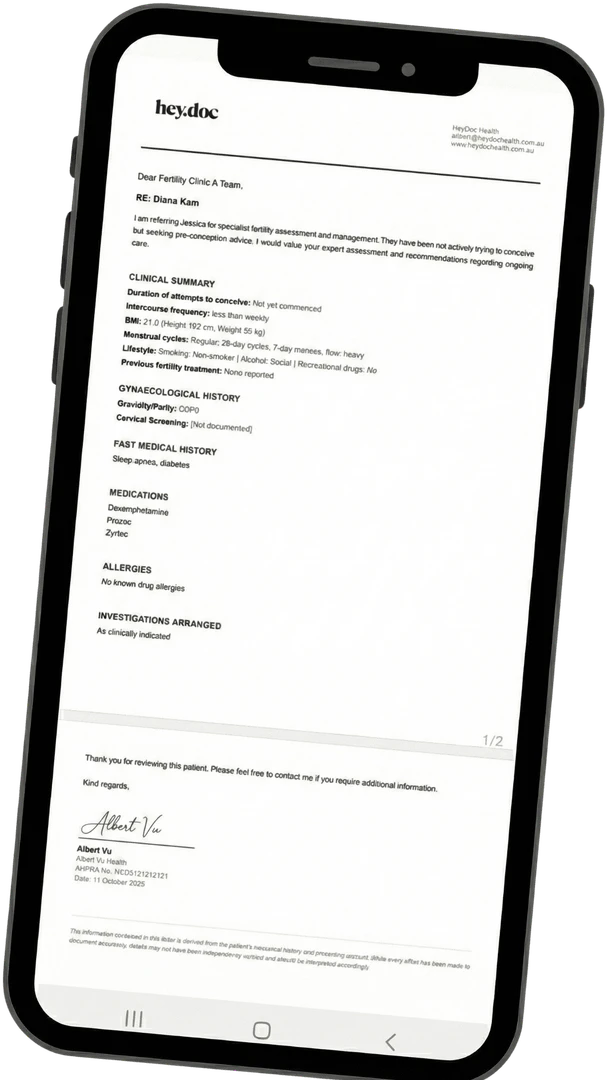 Receiving referral from HeyDoc