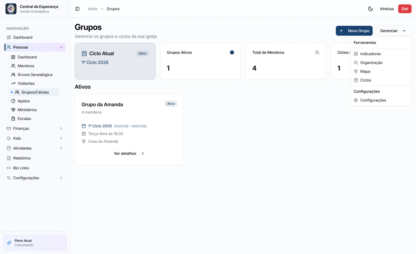 Ecclesiato small group management use case example