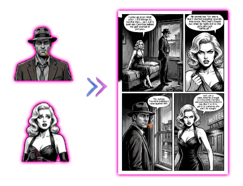 ComicInk character consistency feature demonstration