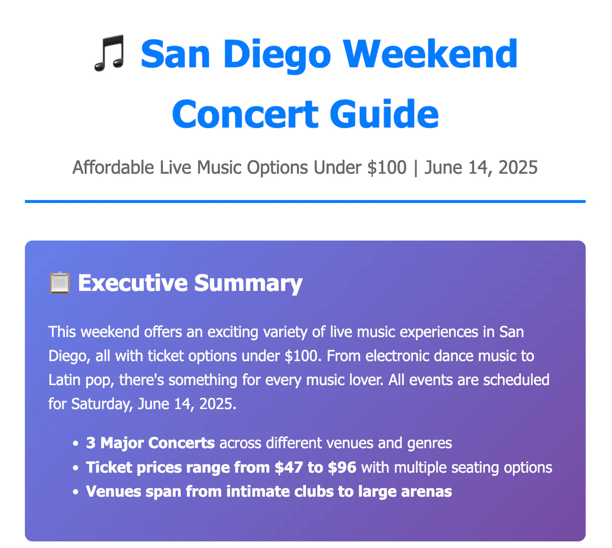 ComputerX concert ticket finder interface