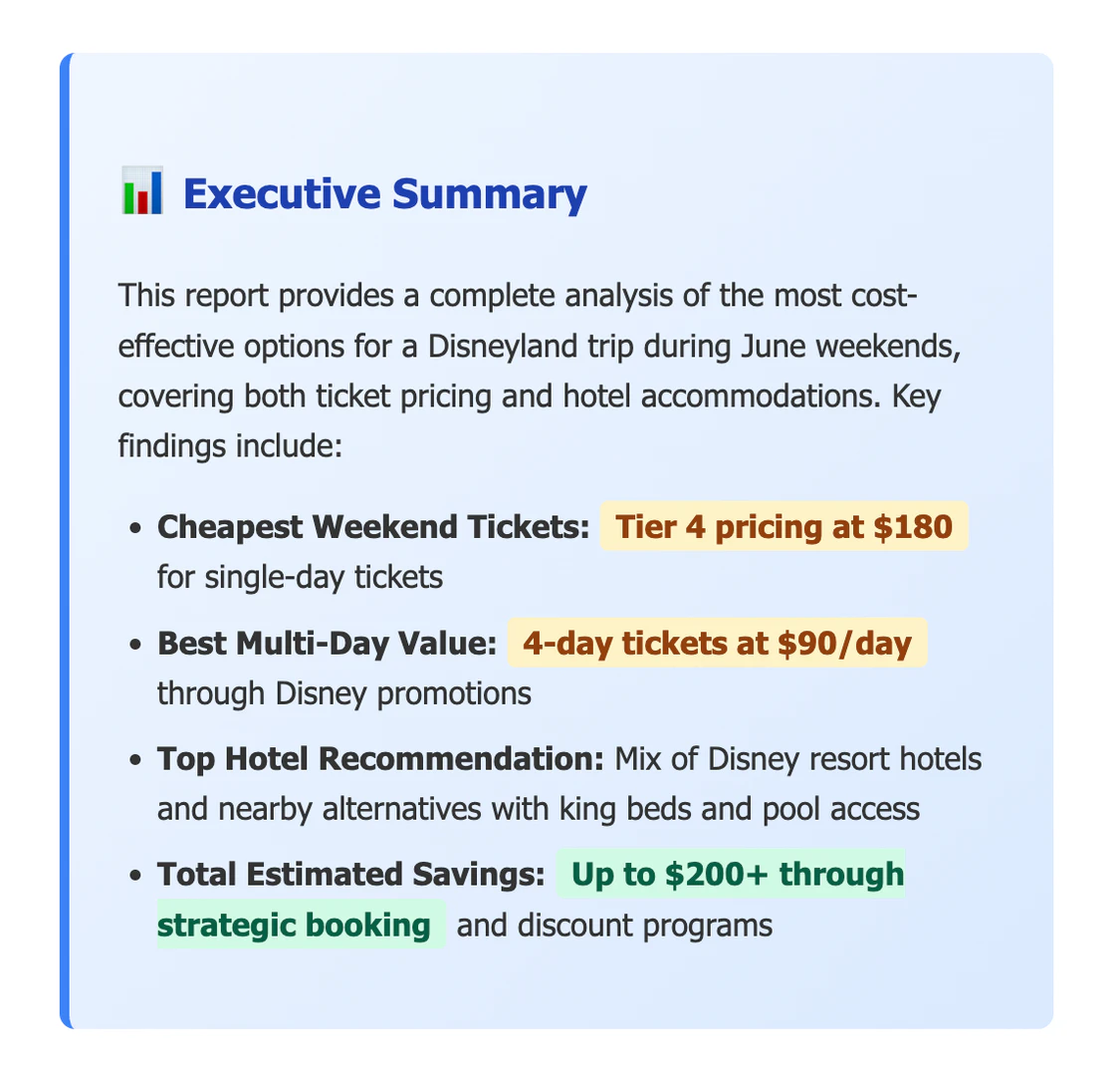 ComputerX Disneyland trip planning feature