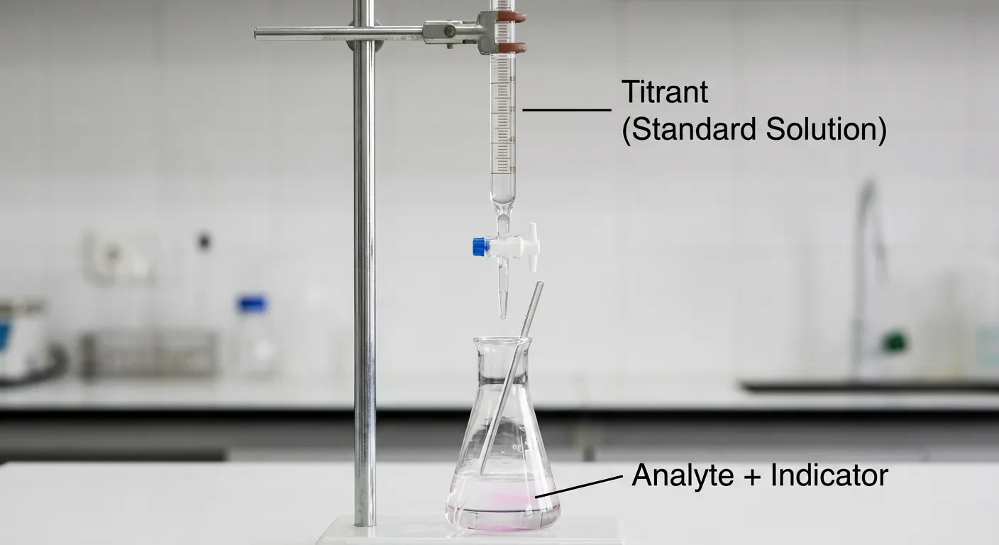 ConceptViz feature demonstration of acid-base titration setup