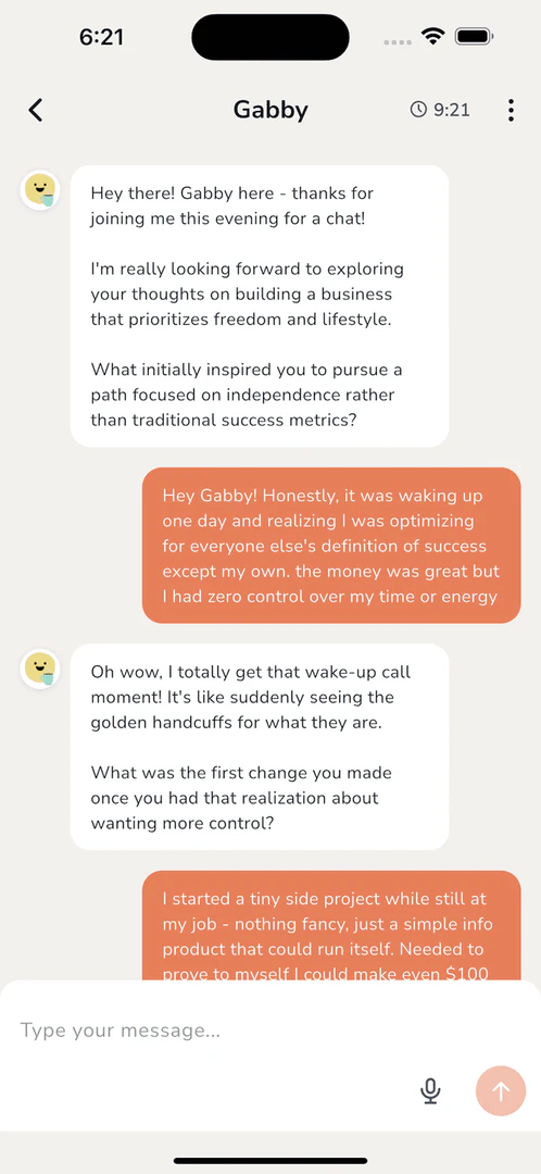 Conteflow mobile app interface for content creation