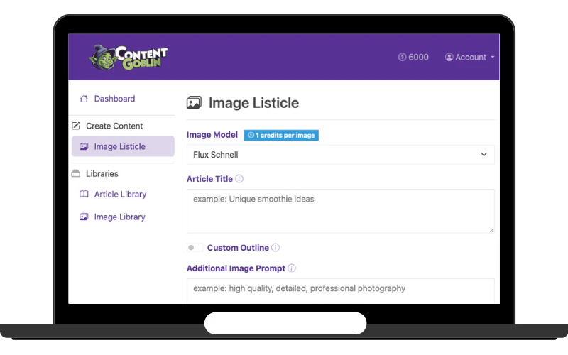 Content Goblin product interface overview