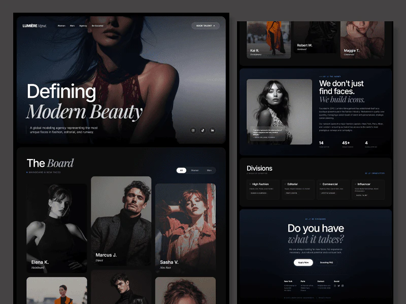 Komposo use case example for a model agency