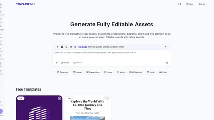 Template.net AI content creation feature