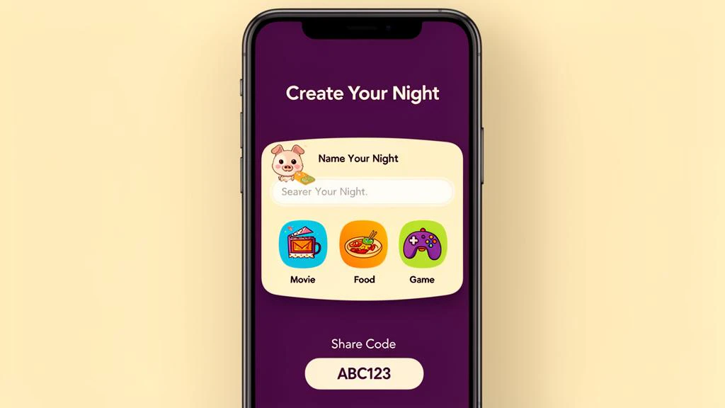 Cozynitein app interface showing Create Your Night
