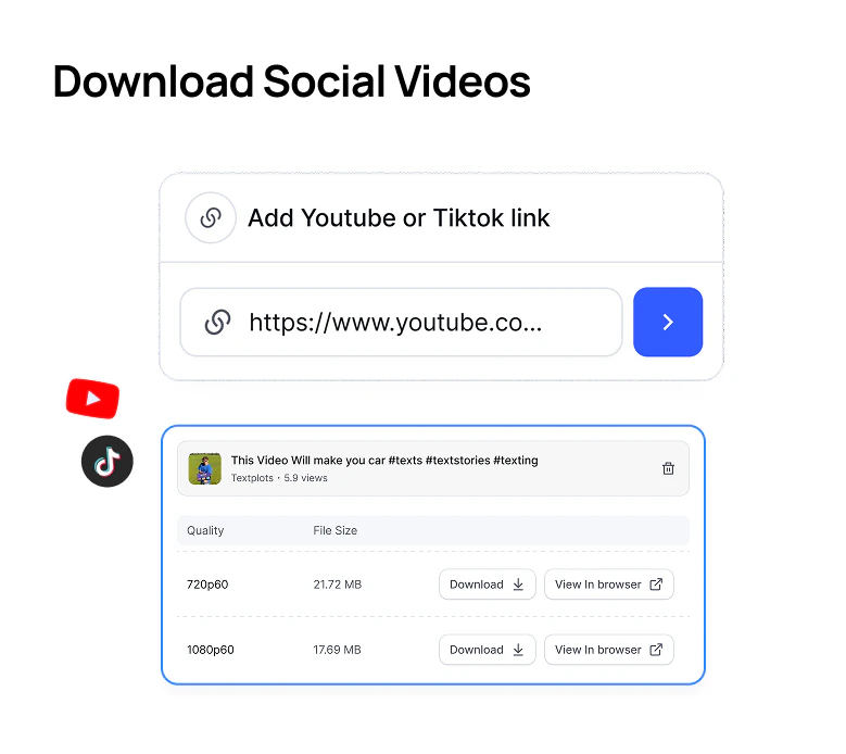 Crayoai social video downloader feature
