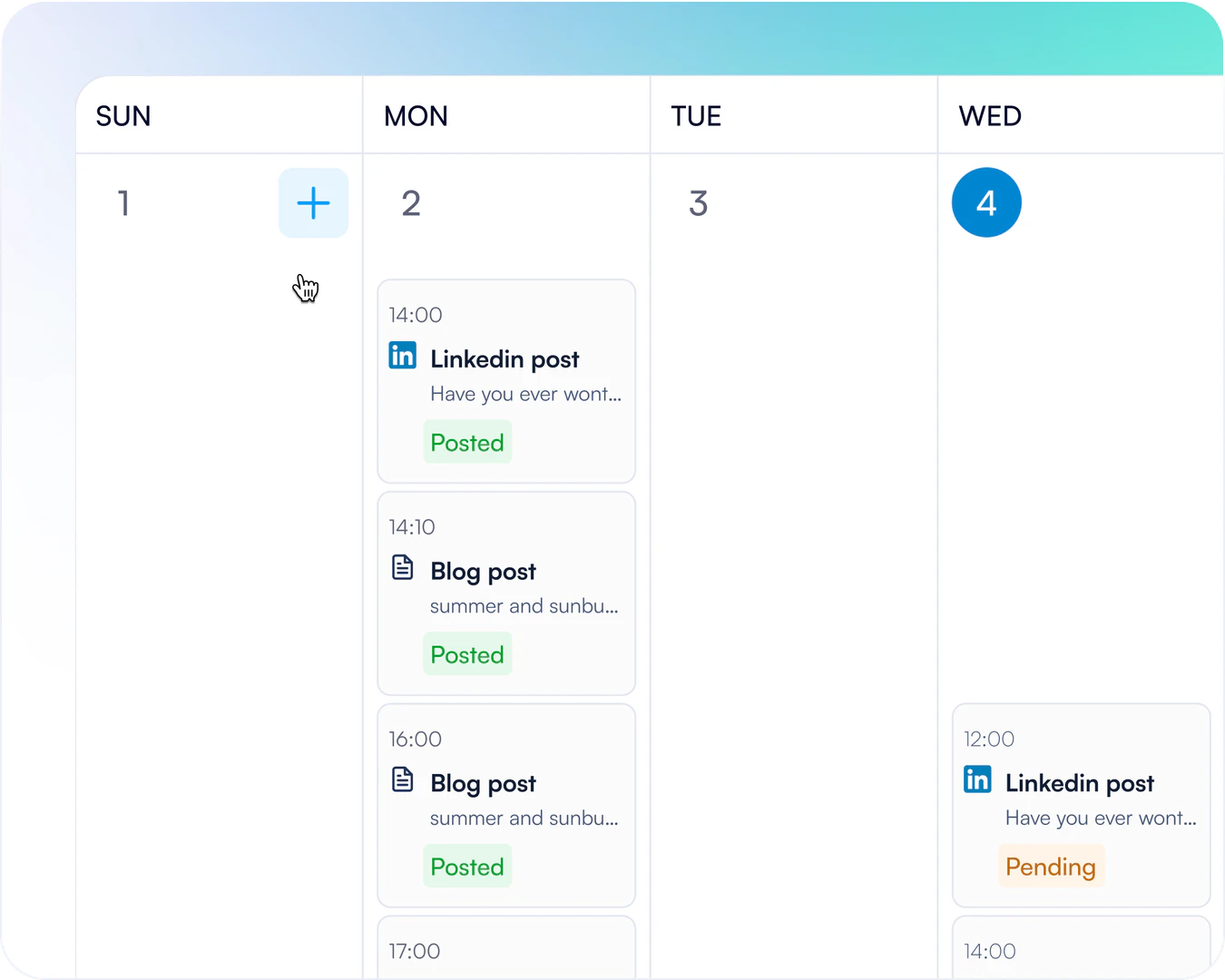 Creaitor Ai content planner feature
